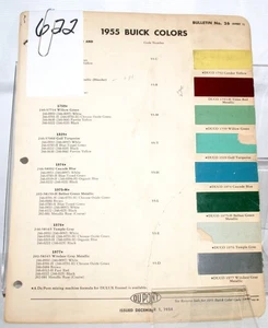 1955 Buick DuPont Paint Chip Set #622 - Picture 1 of 3