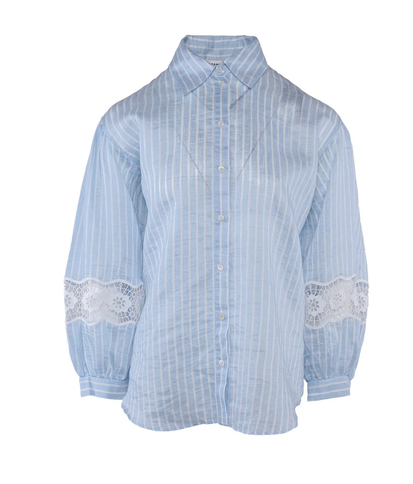 Sandro Paris Women's Shirt Size 2 / M Striped Linen SFPCM01128 RRP: 215 Eur - Image 1 of 4