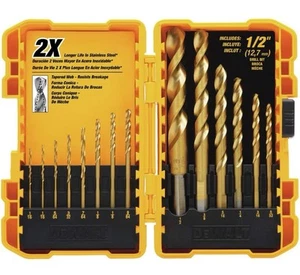 Juego de brocas de punta de velocidad de nitruro de titanio Dewalt DW1341 14 piezas - Imagen 1 de 3