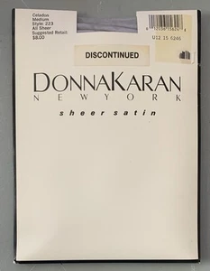 Donna Karan Sheer Satin Pantyhose All Sheer Celadon Style 223 Size Medium - Picture 1 of 5