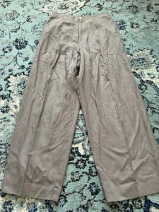 GAP VTG Linen Trouser Pants Women's 12 Gray Preppy Career Classic Taiwan - Picture 1 of 13