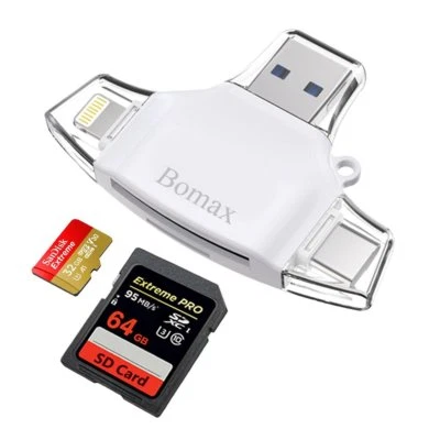 4 in 1 SD Card Reader TF card reader & USB C Card Reader Memory Card Camera New - Image 1 of 4