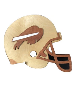 Buffalo Bills Mafia NFL Handmade Art Wooden 12.5”x12.5” Football Helmet Figure - Picture 1 of 5