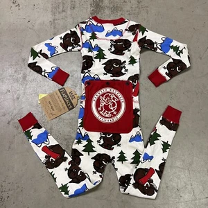 NEW LazyOne Flapjacks Long John Kids Size 6 Pajamas Woolly Mammoth Mountain XMAS - Picture 1 of 8