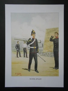 MILITARY PRINT-VICTORIAN ARMY 1888-ROYAL ARTILLERY-ARTIST G D GILES - Picture 1 of 1