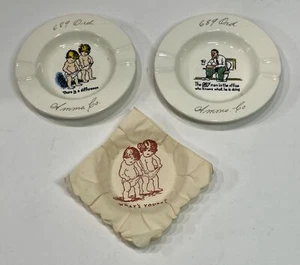 Set of 2 - 1960s Vietnam War Era 689 Ordnance Ammo Company 5½"Porcelain Ashtrays - Picture 1 of 3