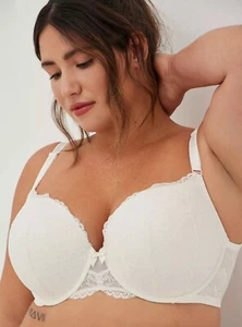 TORRID 16411477 Perfect T-Shirt Push-Up Bra 48C Ivory Lace ** - Picture 1 of 11