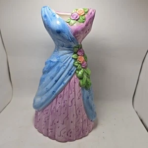 "Vestido Milson & Louis pintado a mano 8,5"" jarrón vintage retro buen estado usado" - Imagen 1 de 6