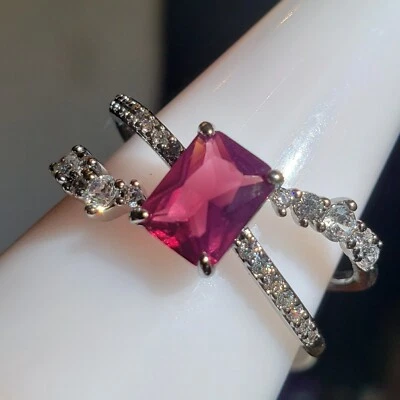 Bomb Party RBP6456 Size 11 Ring BELONG TO ME Hematite Plating & Ruby NEW - Image 1 of 2