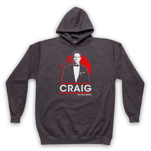 UNDERCOVER FELPA CON CAPPUCCIO UNISEX DANIEL CRAIG THE BEST BOND AGENTE SEGRETO DOPPIA O 00 ADULTI