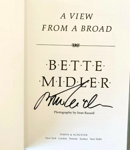 Bette Midler Signed In-Person A View From A Broad Hardcover 1st Ed Book Cover