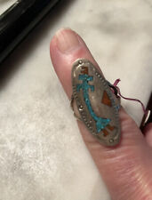 Zuni Turquoise & Stone￼ Sterling ring size 7  new 1970’s