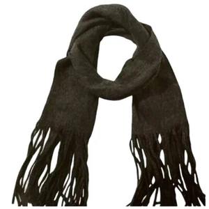 Lucky Brand Brushed Scarf with Fringe Dark Gray Grey 86" x 14" - Picture 1 of 3