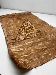 Tapa Cloth Vintage Handmade Siapo Kapa Ngatu Masa Bark Samoan Islands 30x17" 42 - Picture 1 of 5