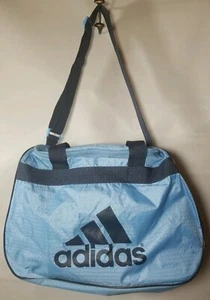 Adidas Sports Gym Duffle Bag Light Blue/Black RN# 90288.. 18" x 10"   - Picture 1 of 9