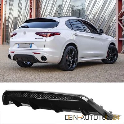DIFFUSORE POSTERIORE ATTACCO POSTERIORE PER ALFA ROMEO STELVIO LUCIDO NERO DESIGN VELOCE - Immagine 1 di 4