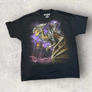 T-shirt uomo blu liquido 2XL nera 2011 Knight Rider Dragon Master Y2K ottime condizioni - Foto 1 di 7