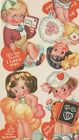 Vtg 1940'S Valentines Day Card Cupie Girls & Boys "Be My Valentine" Unused
