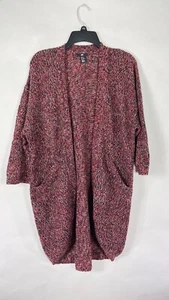 H&M Womens Size XS Open Front Cardigan Wrap Cover Up Burgundy Red Pockets. - Picture 1 of 12