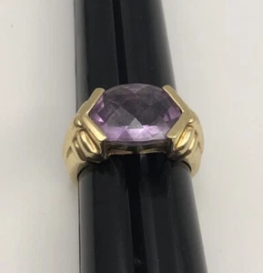 Anillo Amatista Oro 10k Vintage Talla 7.75 - Imagen 1 de 10
