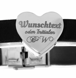 ID-Armband Herz Kautschuk mit Gravur Freundschaftsband Liebesgeschenk Verlobung - Bild 1 von 4