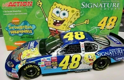 JIMMIE JOHNSON 2003 LOWES SPONGE BOB SQUAREPANTS 1/24 ACTION DIECAST 1/15,672 - Image 1 of 4