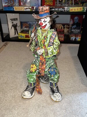 Vintage Paper Mache Clown - Scary Steven King IT Pennywise face horror Circus - Image 1 of 4