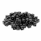100pcs Acrylic Black Opaque Six Sided Spot Dice Party Games Dice 16mm Size