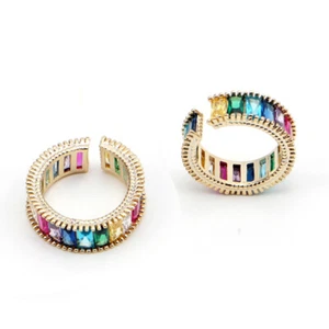 Cz Rings Rainbow Cut Rings Women Cut Rings - Picture 1 of 11