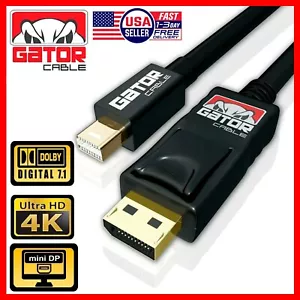 Mini DisplayPort to DisplayPort Cable Mini DP to DP Adapter HD Video 4K 60Hz 6FT - Picture 1 of 13