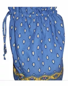 NWT VERA BRADLEY "FRENCH BLUE" Ditty Bag RETIRED PATTERN Lined Bag Blue & Yellow - Picture 1 of 3