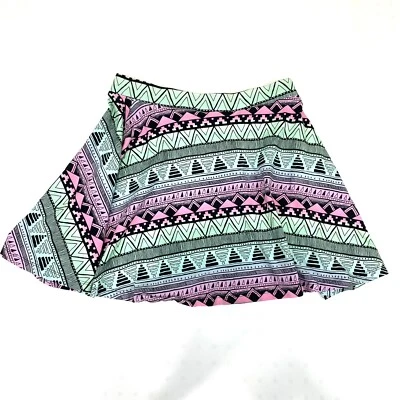 Pink Victoria's Secret Mini Skirt Women Medium Pink Teal Aztec Cotton Blend  - Image 1 of 4