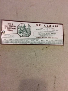 VINTAGE ADVERTISING CHAS. A. DAY&CO. BOSTON MASS. STOCK EXCHANGE 1904-1955 - Picture 1 of 9