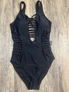 Aqua Eve Women Sexy One Piece Swimsuits Plunge Deep V Neck Cutout Size XS - Picture 1 of 7