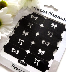 Nail Art Diecut Stencil Guide Bows Bow-Ties Ribbons Tips Manicure Stickers S12 - Picture 1 of 2