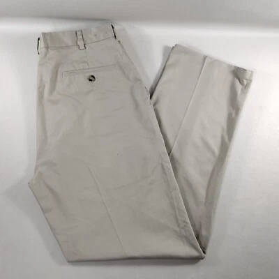 Pantalones Jos A Bank Stay Cool Frente Plano Beige Caqui Para Hombre Talla 34x32 Foto 1 de 4