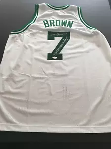 DEE BROWN AUTO'D CELTICS JERSEY W/ '91' NBA SLAM DUNK CHAMP' INSCRIPTION J.S.A. - Picture 1 of 7