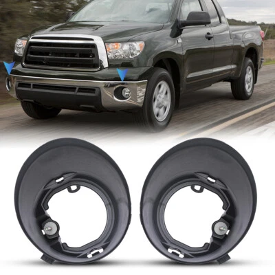 Pair Fog Light Bezel Trim Set For 2007-2013 Toyota Tundra Front Lamp Covers L&R - Image 1 of 4