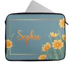Personalised Laptop Case Any Name Floral Design  Sleeve Tablet Bag 60