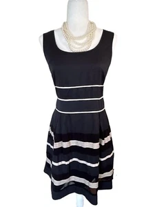 Women’s Fit and Flare Sundress In Dark Navy And Cream by 41 Hawthorn; Size Small - Picture 1 of 8