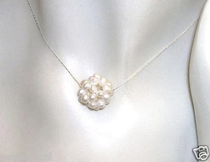 COLGANTE PERLAS Cultivadas 14-15 mm y CADENA de PLATA de ley Envío certificado - Imagen 1 de 3