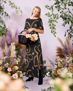 Modcloth A Major Moment Women's Black Floral Maxi Dress Size S EUC - Picture 1 of 15