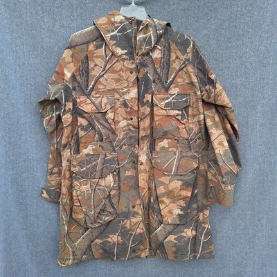 VTG 90s Cabelas Camo Hunting Jacket Mens L Gore-Tex Skyline Hooded Many Pockets - Image 1 of 4