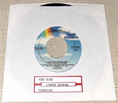Lynyrd Skynyrd Free Bird-Searching 7" Jukebox Record w/Title Strip 45 RPM - Image 1 of 3