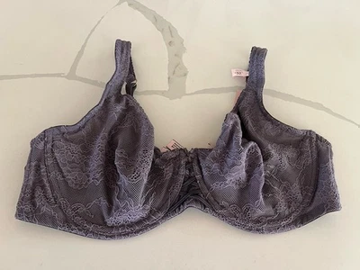 Sujetador Victoria’s Secret DREAM ANGELS MECHADO Sin Forro Balconette Gris Encaje 38D Nuevo con Etiquetas Foto 1 de 3