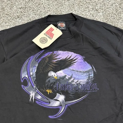 NOS Vintage 90s Harley Davidson Eagle T Shirt Single Stitch Effingham IL Mens XL - Image 1 of 4