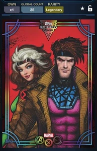 Marvel Collect Collectors ‘25 Legendary Rainbow Foil LE 35cc Rogue & Gambit - Picture 1 of 2