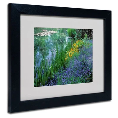 Monet's Lily Pond by Kathy Yates Matted Framed Art with Black Frame, 11 by 14... - Image 1 of 2