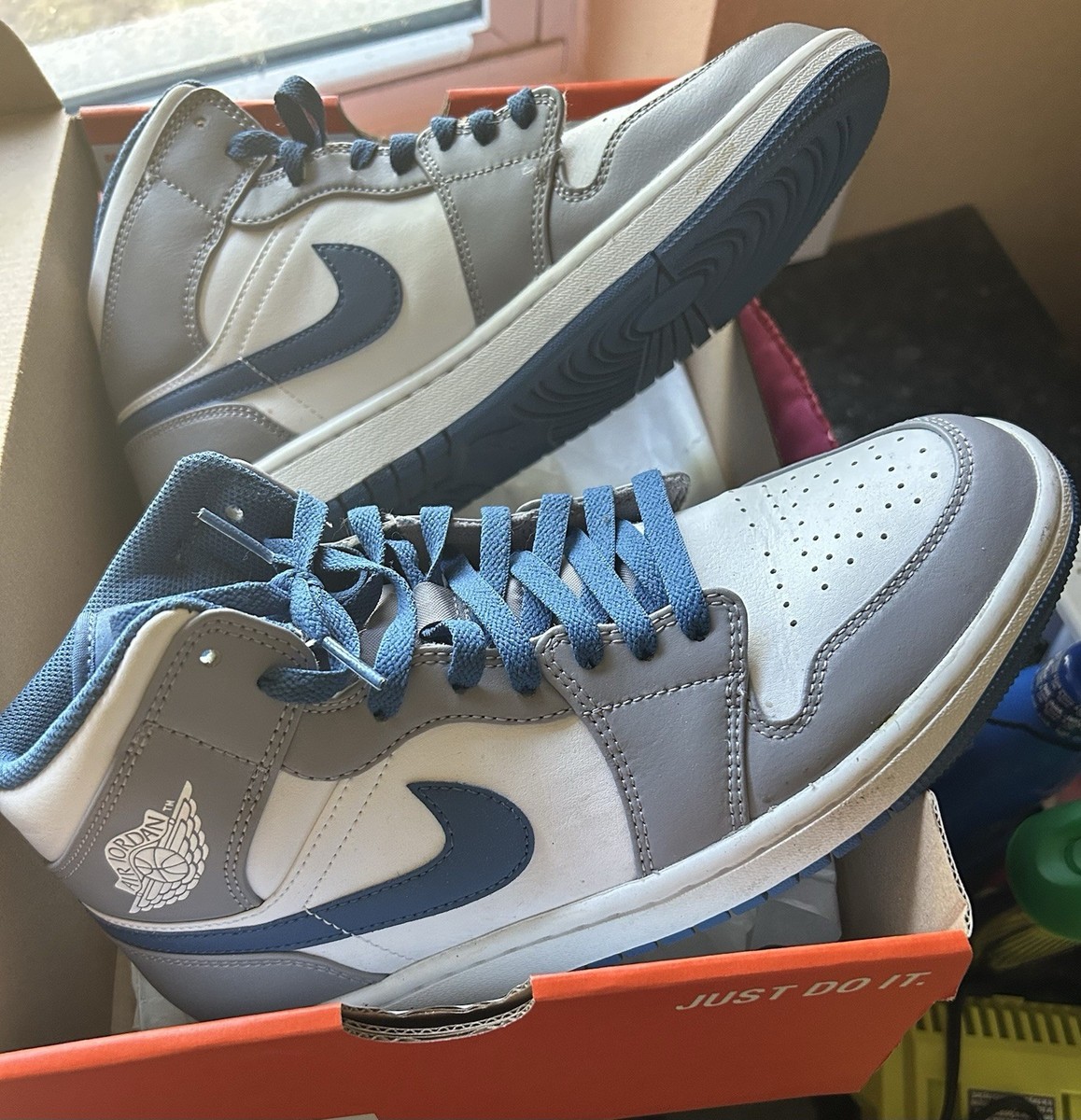 靴 Nike Air Jordan 1 Mid \"True Blue\" NIKE☆AIR JORDAN 1 MID 