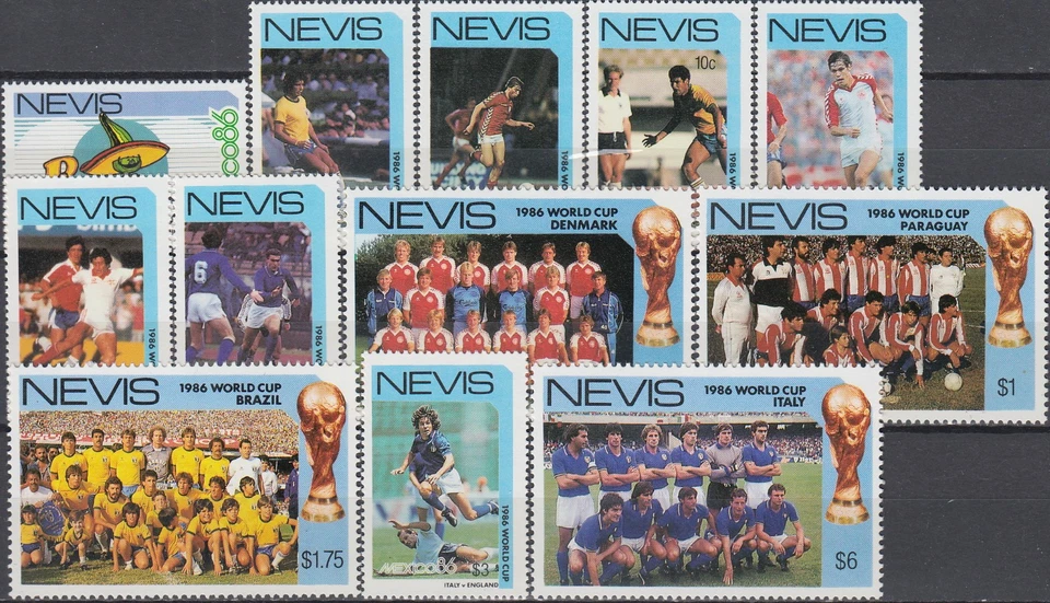 尼维斯世界足球锦标赛墨西哥 1986 年全新邮票-17 欧元 — 第 1/1 张图片